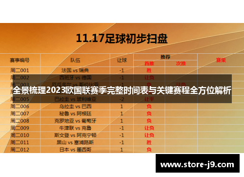 全景梳理2023欧国联赛季完整时间表与关键赛程全方位解析 全景梳理2023欧国联赛季完整时间表与关键赛程全方位解析